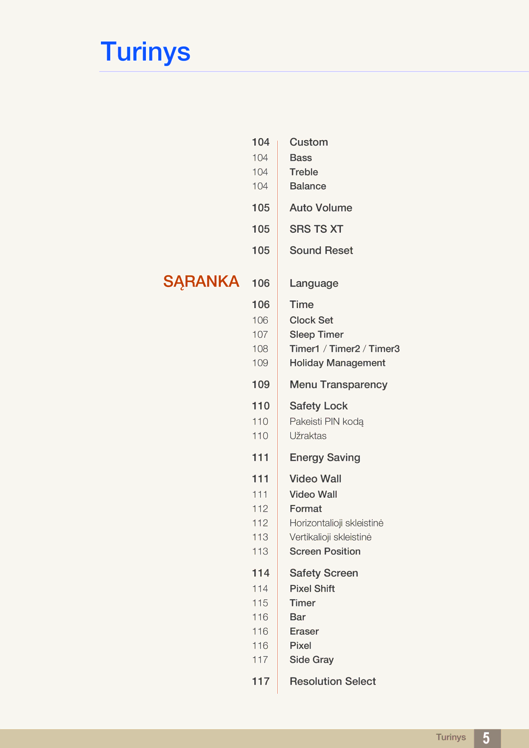 Samsung LH22UDBPLBB/EN manual Sąranka 