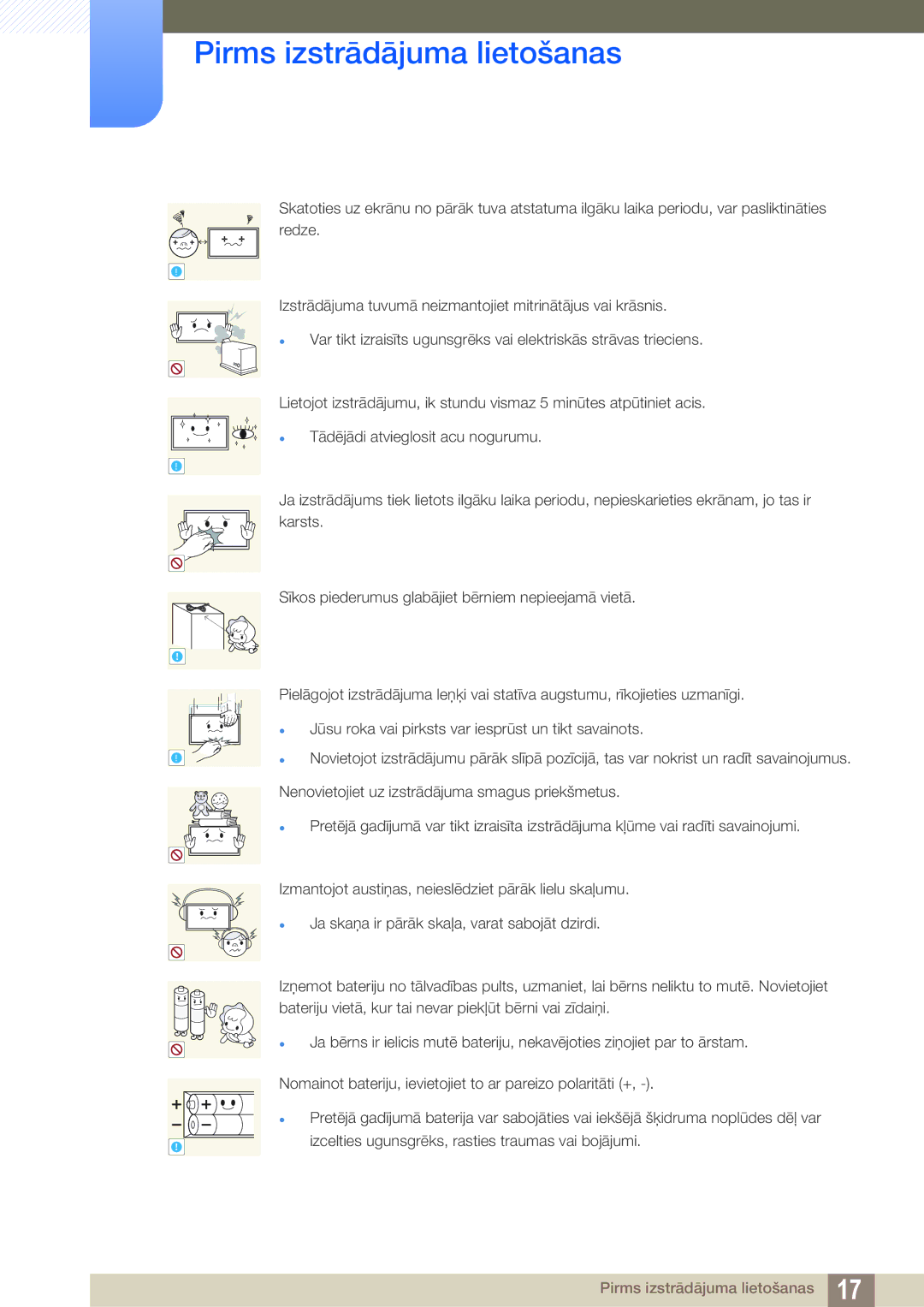 Samsung LH22UDBPLBB/EN manual Pirms izstrādājuma lietošanas 