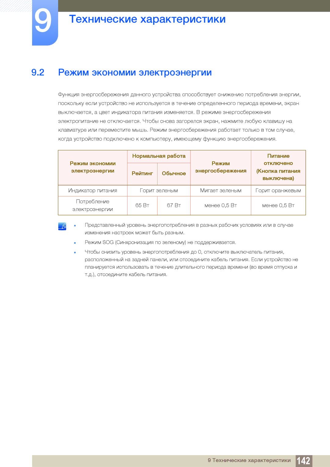 Samsung LH22UDBPLBB/EN manual Режим экономии электроэнергии 