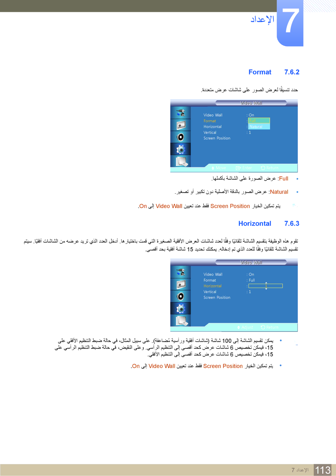 Samsung LH22UDBPLBB/XY, LH22UDBPLBB/NG manual Format, Horizontal 