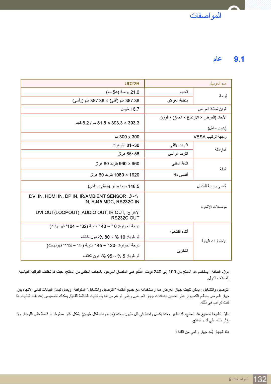 Samsung LH22UDBPLBB/NG, LH22UDBPLBB/XY manual تافصاوملا, ماع 