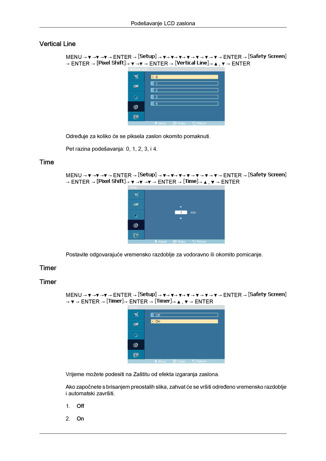 Samsung LH23PTTMBC/EN, LH23PTRMBC/EN manual Vertical Line, Timer 