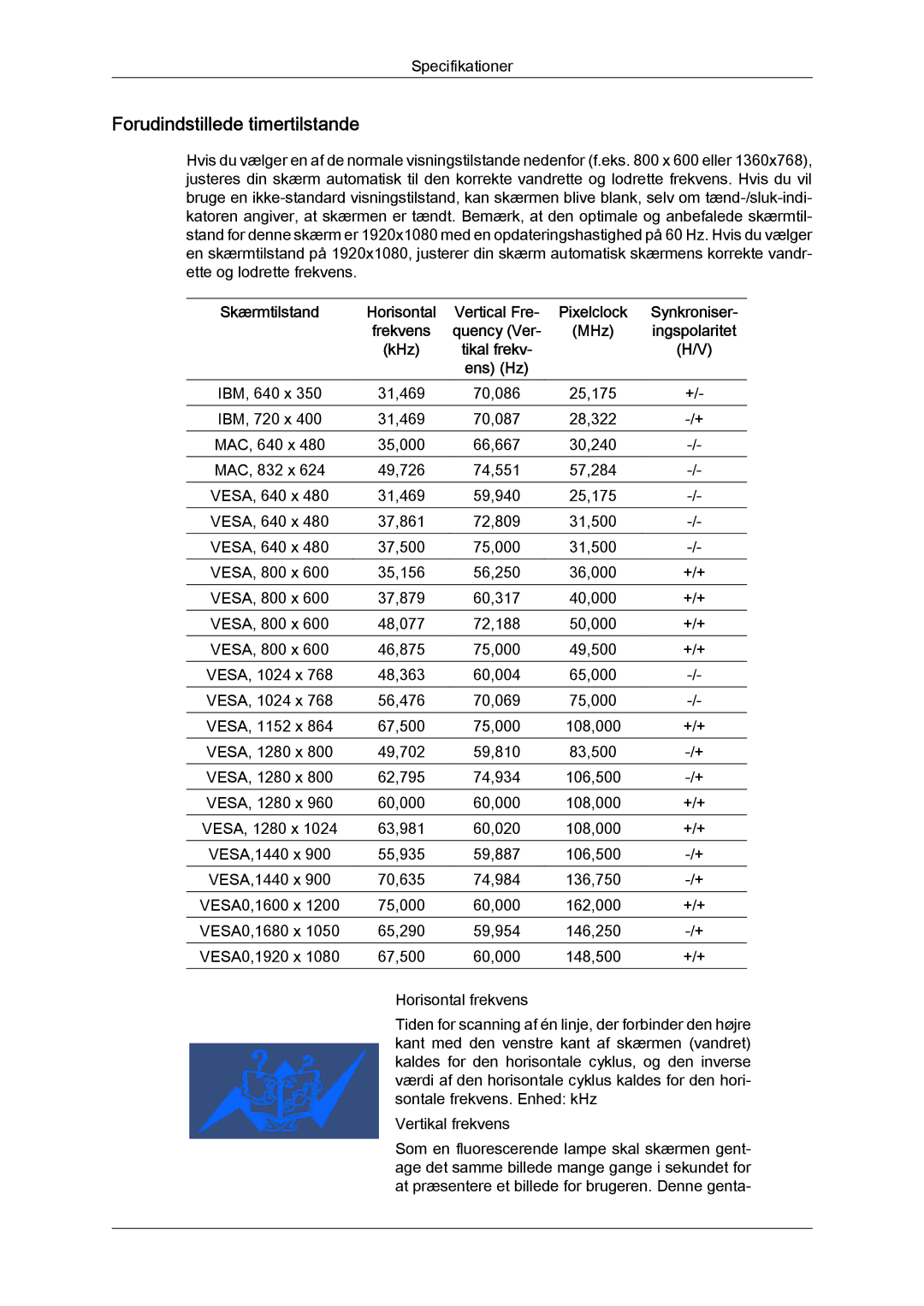 Samsung LH23PTVHBC/EN, LH23PTSMBC/EN, LH23PTRMBC/EN, LH23PTTMBC/EN, LH23PTRHBC/EN manual Forudindstillede timertilstande 