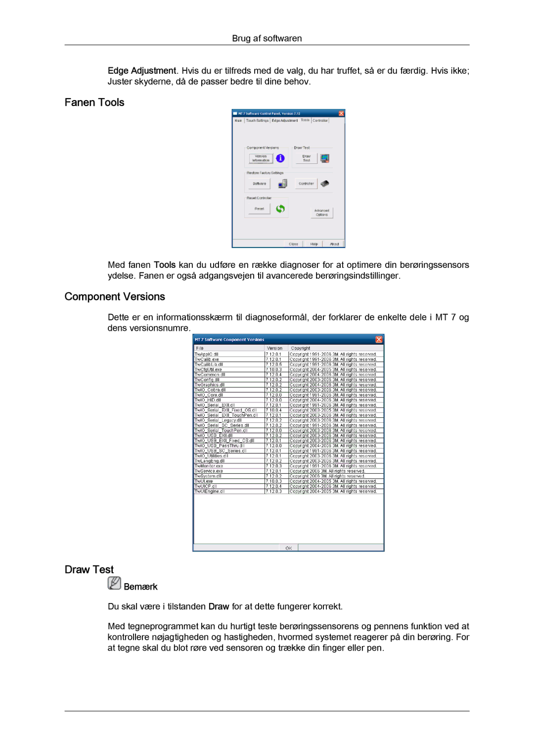 Samsung LH23PTVHBC/EN, LH23PTSMBC/EN, LH23PTRMBC/EN, LH23PTTMBC/EN, LH23PTRHBC/EN Fanen Tools, Component Versions, Draw Test 