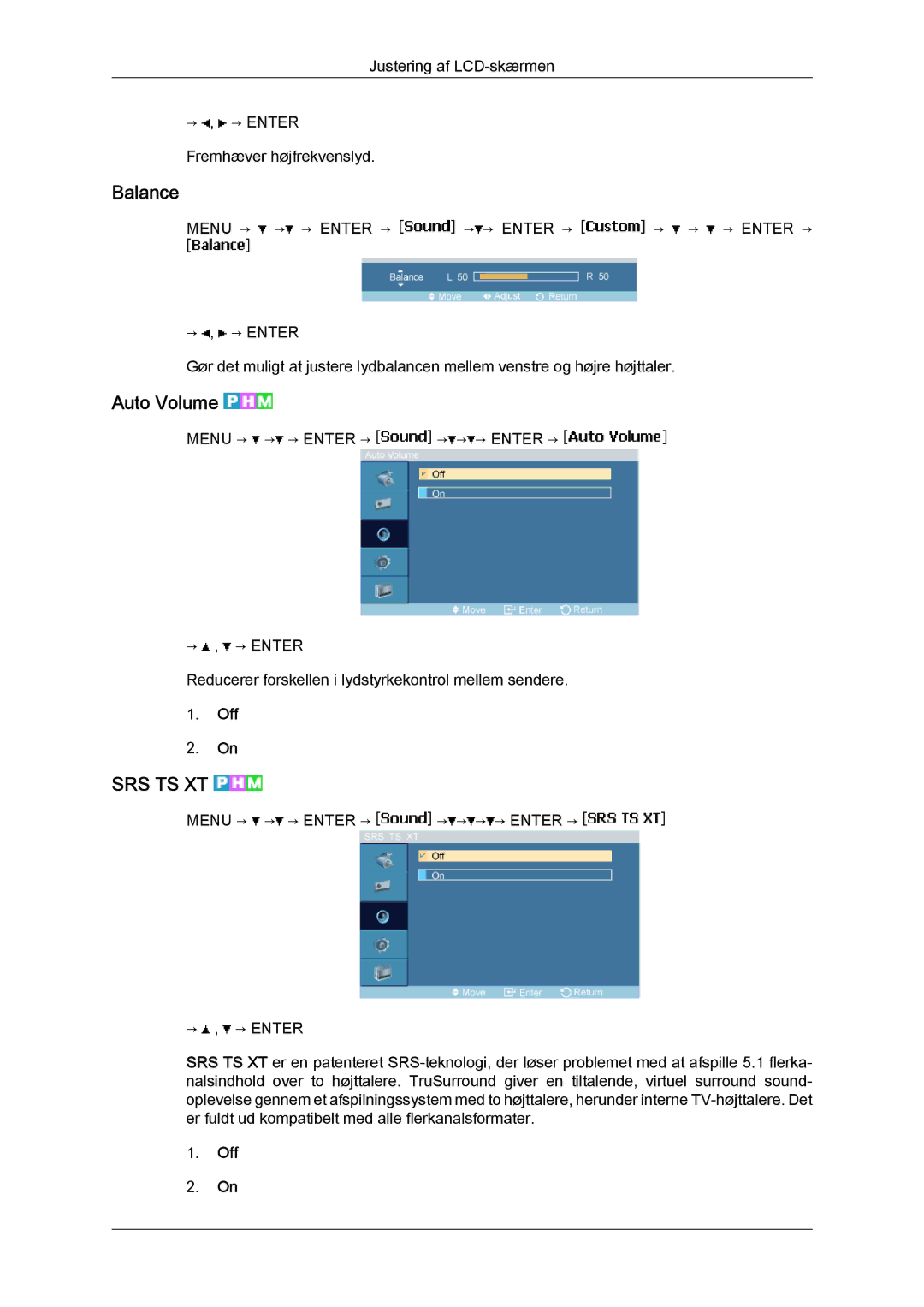 Samsung LH23PTRHBC/EN, LH23PTSMBC/EN, LH23PTRMBC/EN, LH23PTTMBC/EN, LH23PTVHBC/EN manual Balance, Auto Volume 