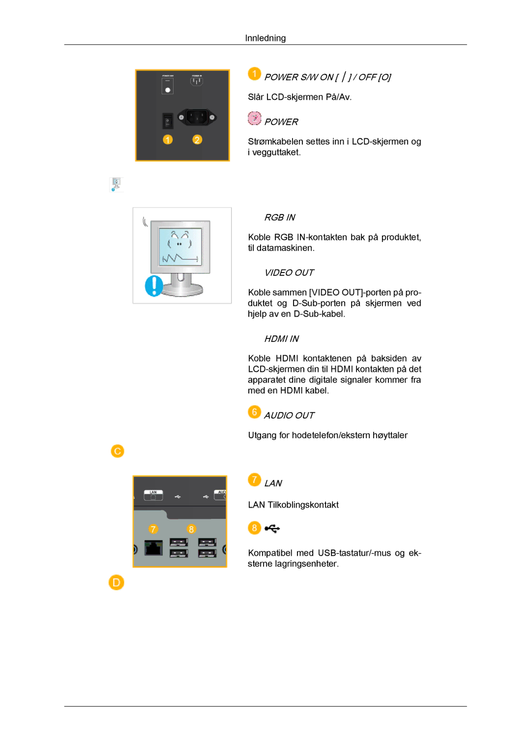 Samsung LH23PTVHBC/EN, LH23PTSMBC/EN, LH23PTRMBC/EN, LH23PTTMBC/EN, LH23PTRHBC/EN manual Power 