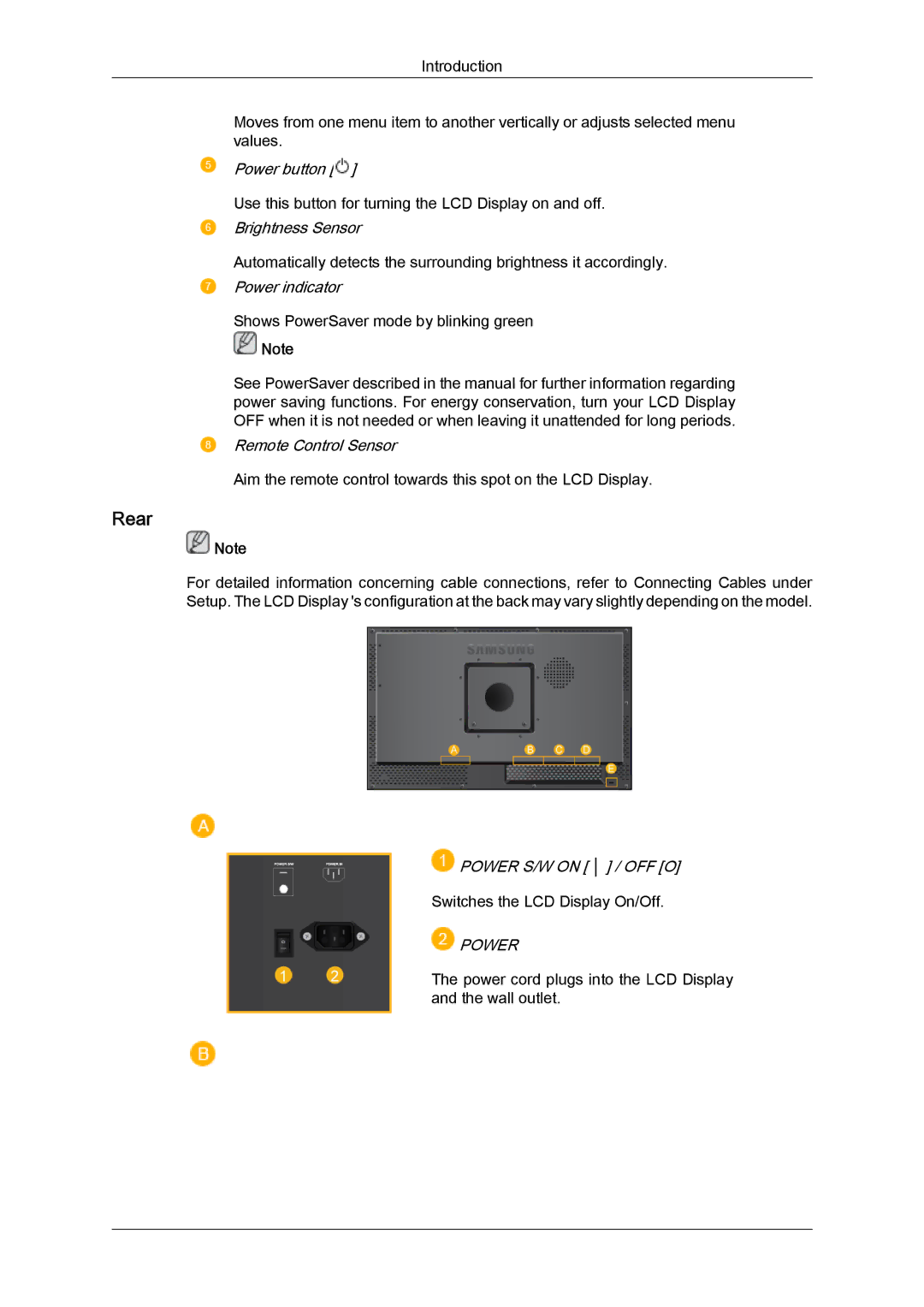 Samsung LH23PTVHBC/EN, LH23PTSMBC/EN, LH23PTRMBC/EN, LH23PTVMBC/EN, LH23PTTMBC/EN, LH23PTRHBC/EN manual Rear 