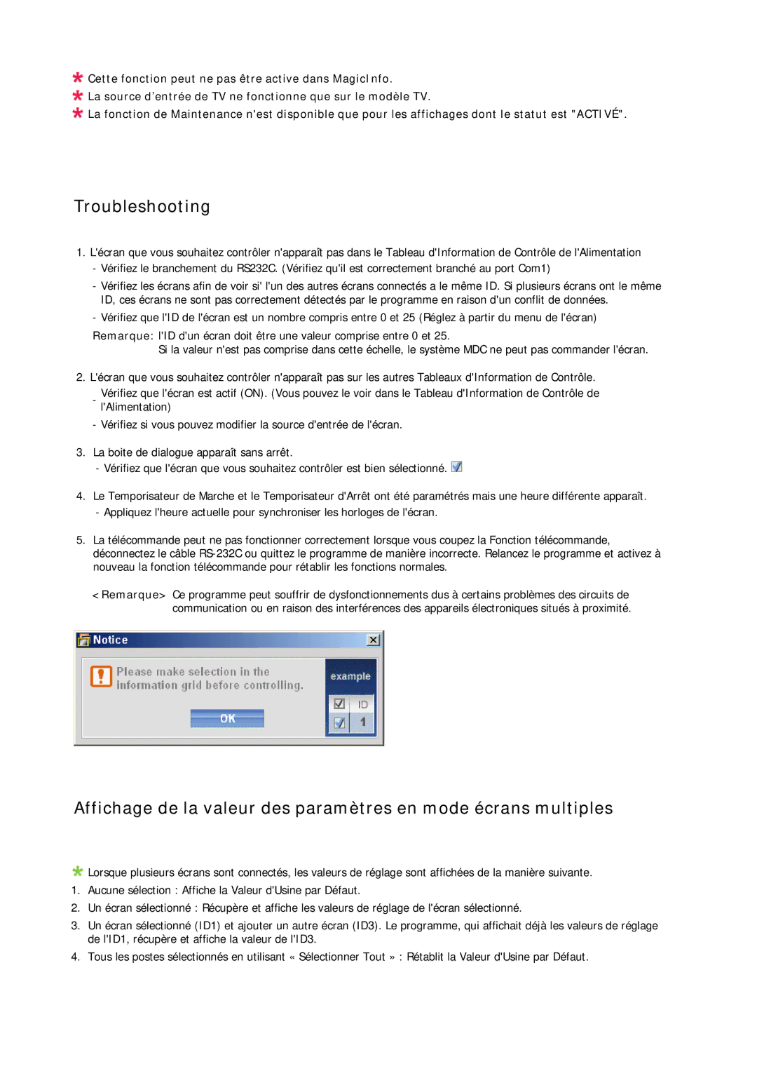 Samsung LH23PTVMBC/EN, LH23PTSMBC/EN, LH23PTRMBC/EN, LH23PTTMBC/EN manual Troubleshooting 