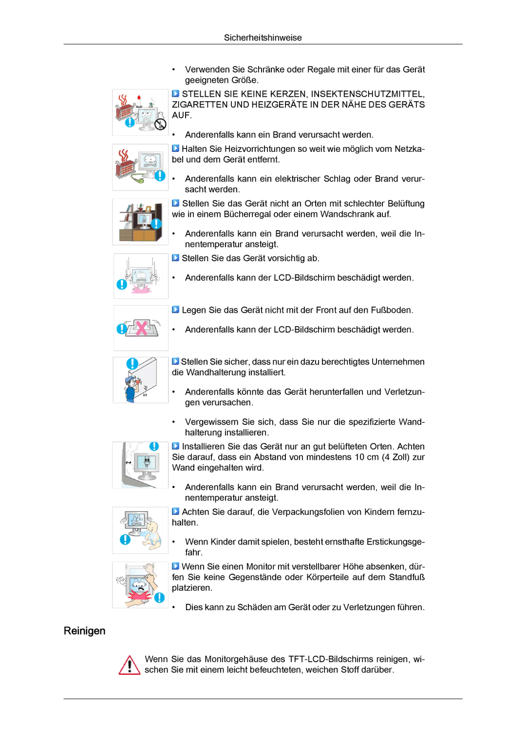 Samsung LH23PTSMBC/EN, LH23PTRMBC/EN, LH23PTVMBC/EN, LH23PTTMBC/EN manual Reinigen 