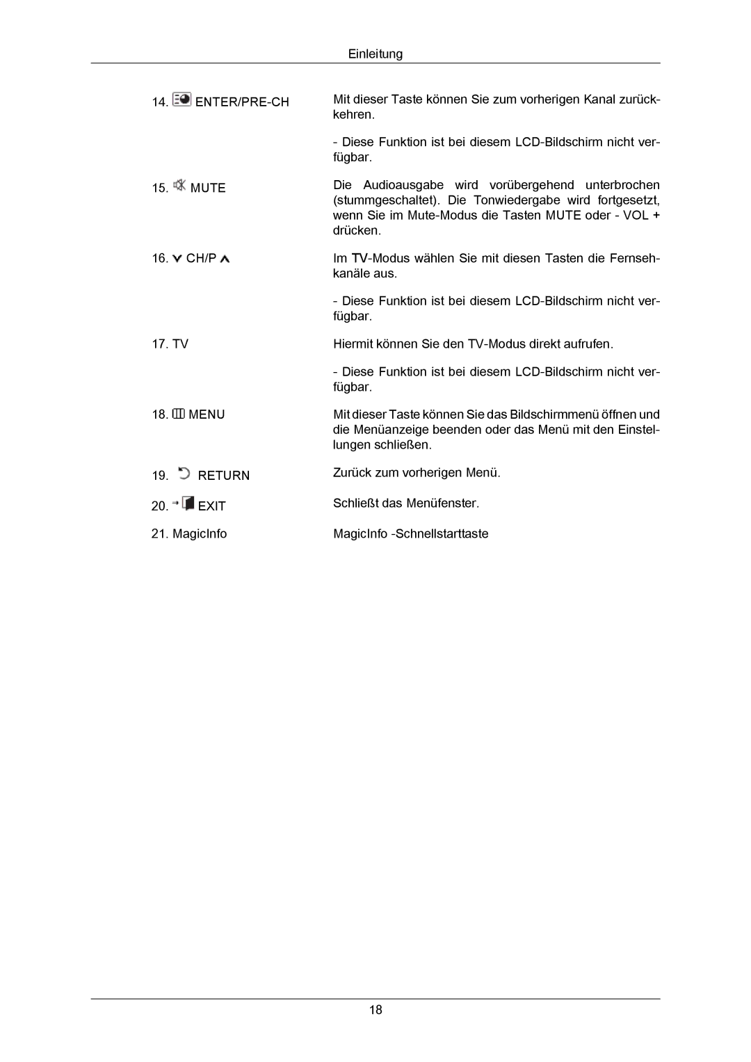 Samsung LH23PTVMBC/EN, LH23PTSMBC/EN, LH23PTRMBC/EN, LH23PTTMBC/EN manual Ch/P 