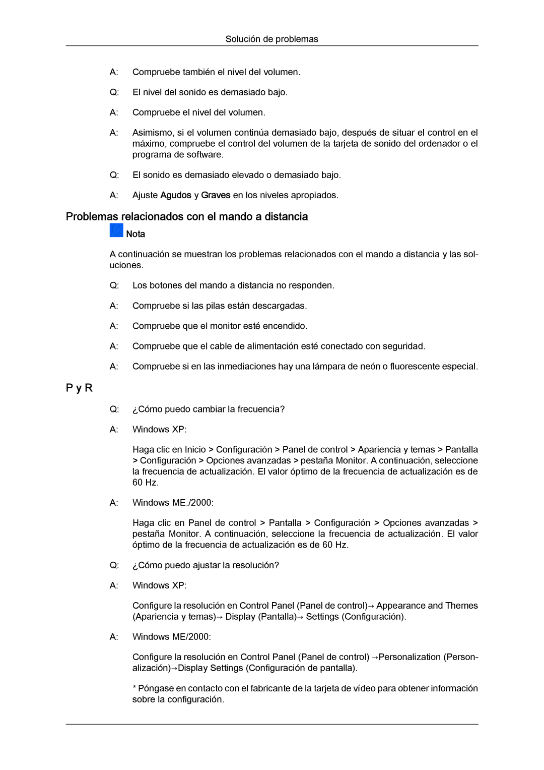 Samsung LH23PTTMBC/EN, LH23PTSMBC/EN, LH23PTRMBC/EN, LH23PTVMBC/EN manual Problemas relacionados con el mando a distancia 