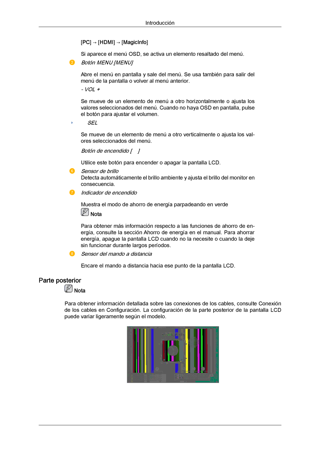 Samsung LH23PTRMBC/EN, LH23PTSMBC/EN, LH23PTVMBC/EN, LH23PTTMBC/EN manual Parte posterior, PC → Hdmi → MagicInfo 