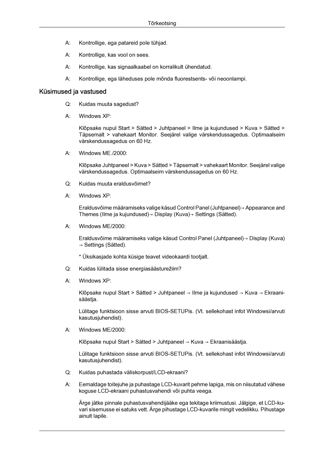 Samsung LH23PTSMBC/EN manual Küsimused ja vastused 