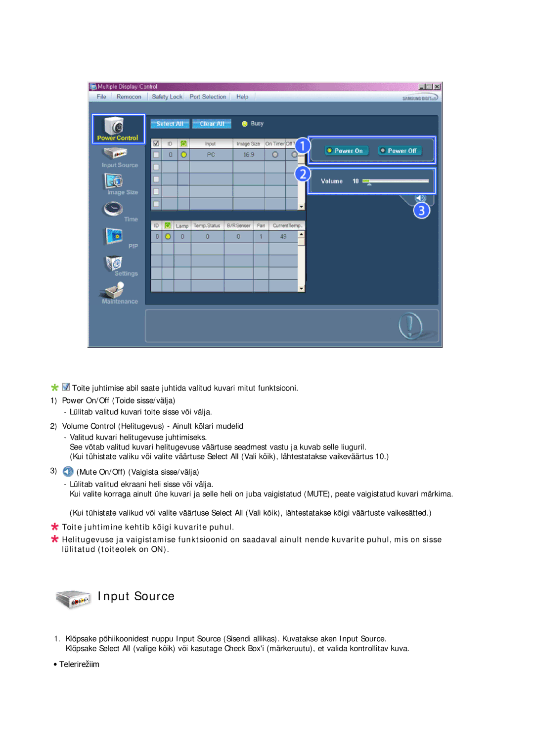 Samsung LH23PTSMBC/EN manual Input Source 