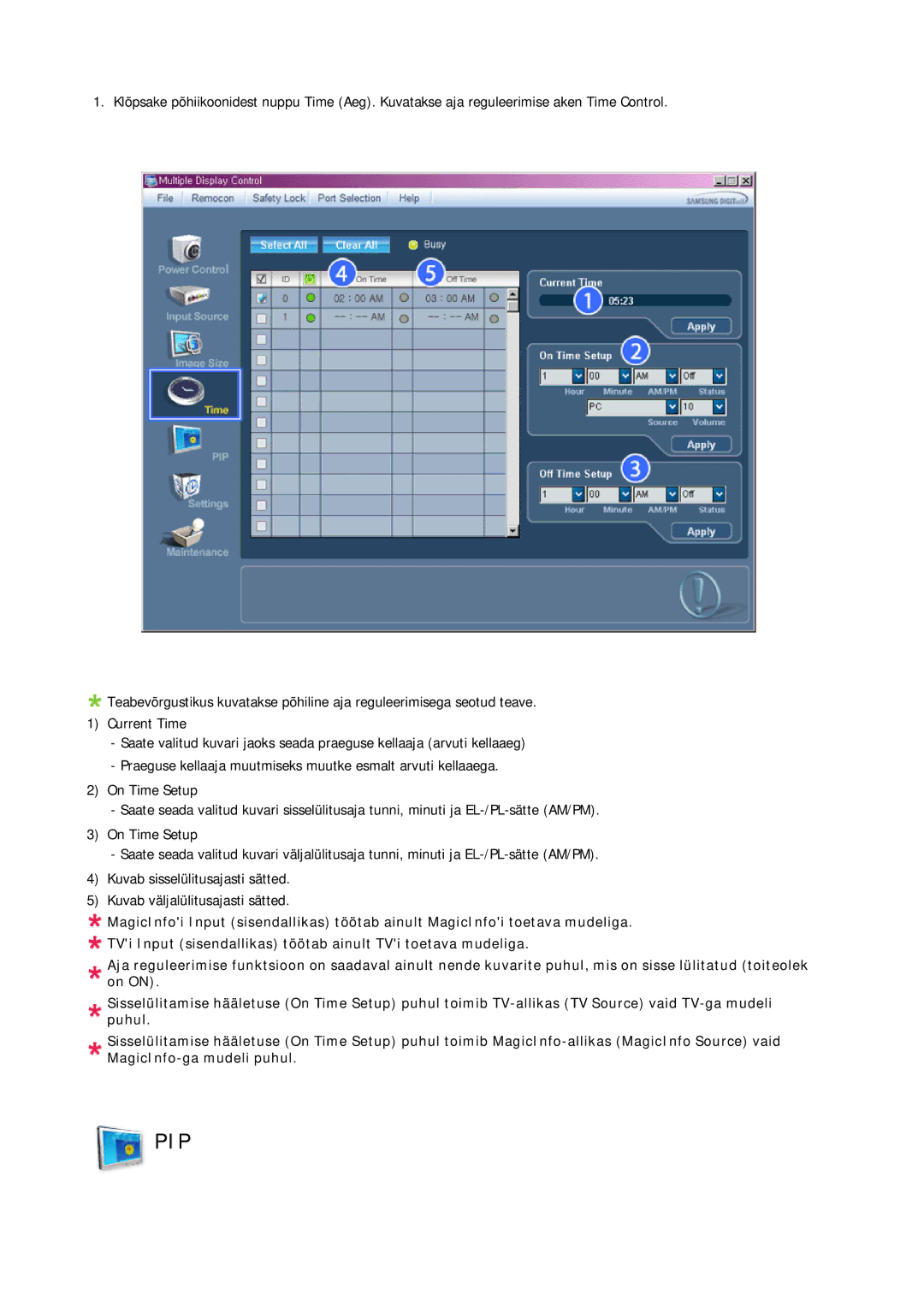 Samsung LH23PTSMBC/EN manual Pip 