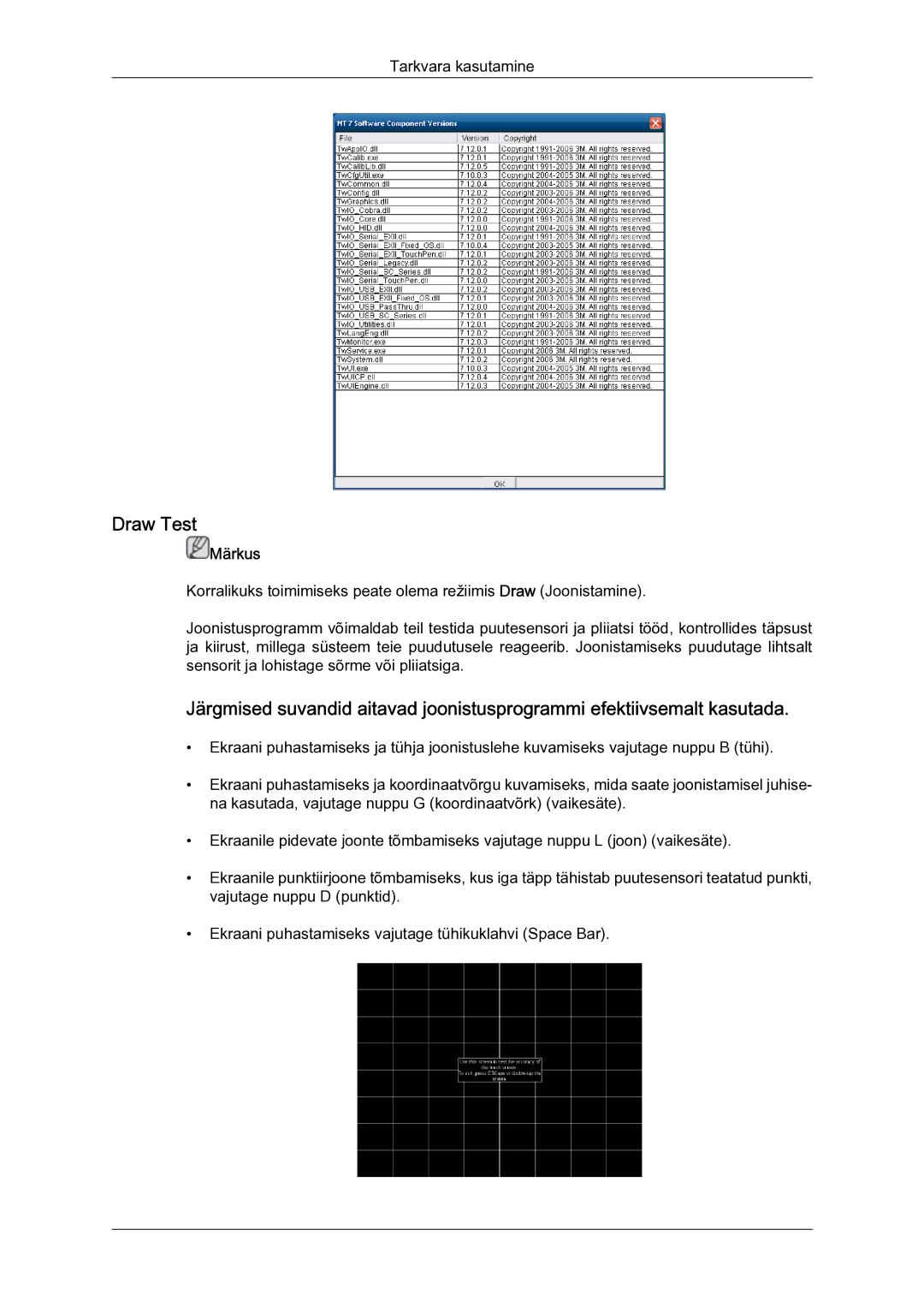 Samsung LH23PTSMBC/EN manual Draw Test 