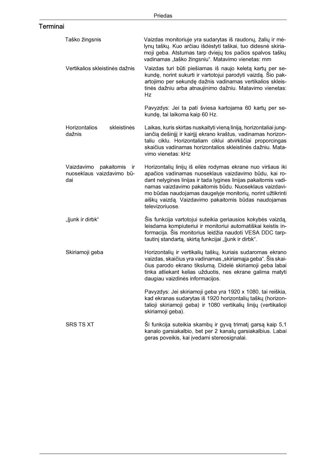 Samsung LH23PTSMBC/EN manual Terminai, Srs Ts Xt 