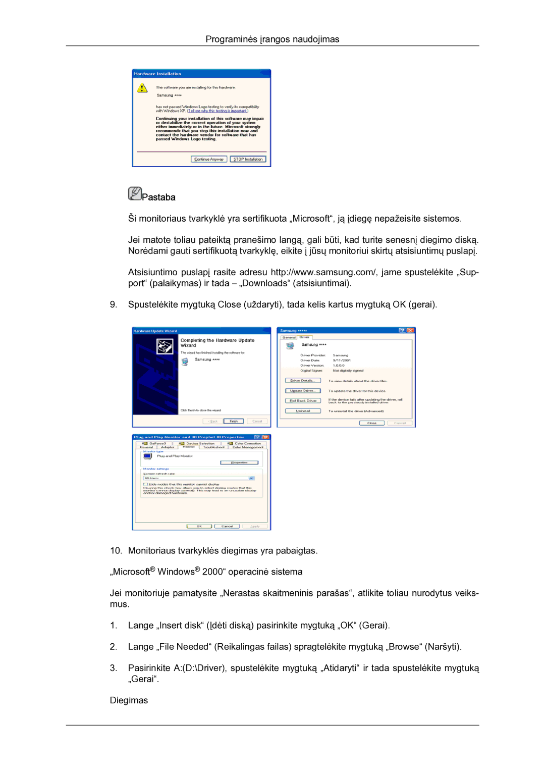 Samsung LH23PTSMBC/EN manual Pastaba 