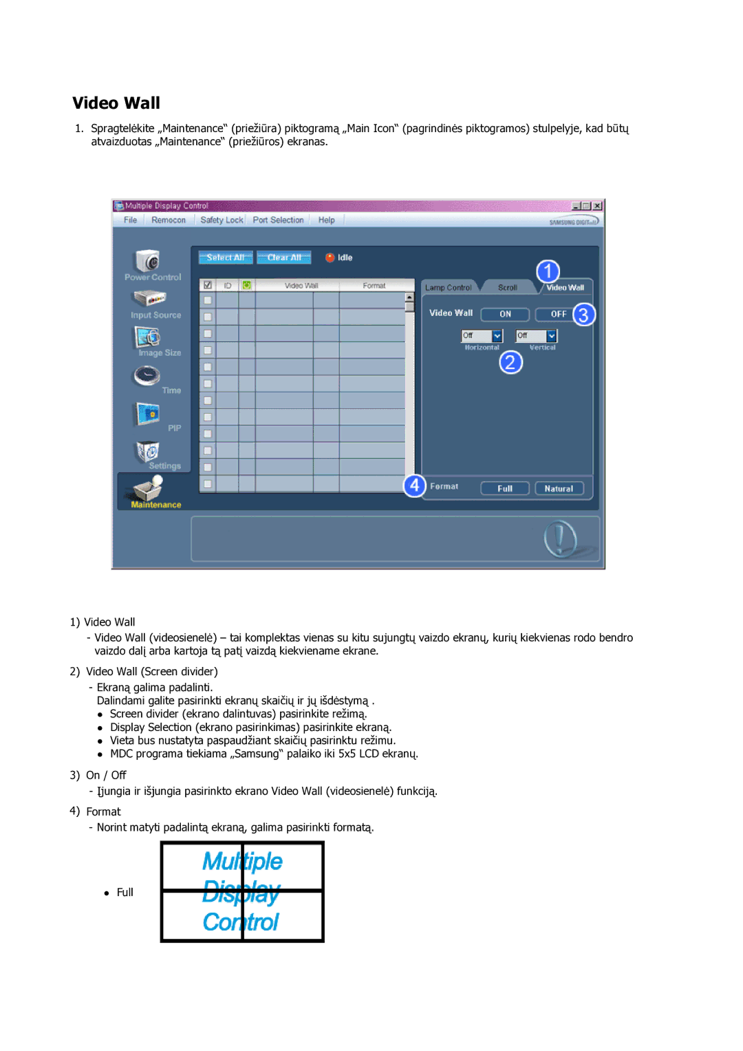 Samsung LH23PTSMBC/EN manual Video Wall 