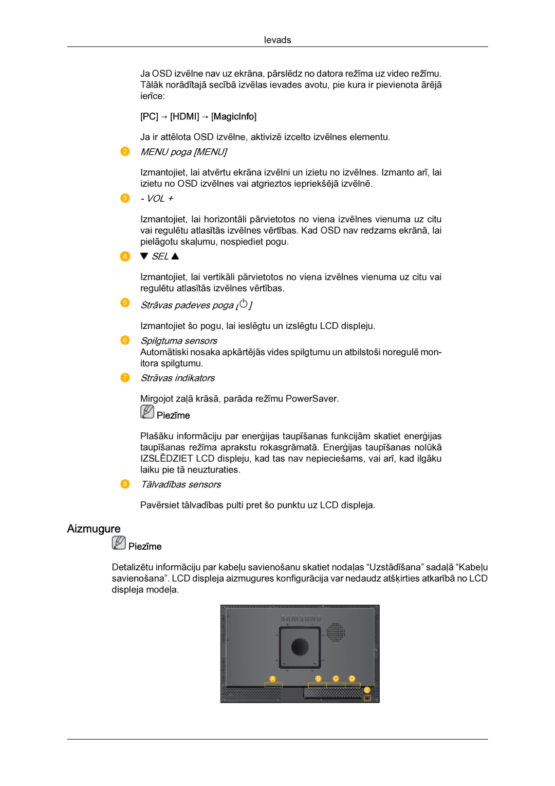 Samsung LH23PTSMBC/EN manual Aizmugure, PC → Hdmi → MagicInfo 