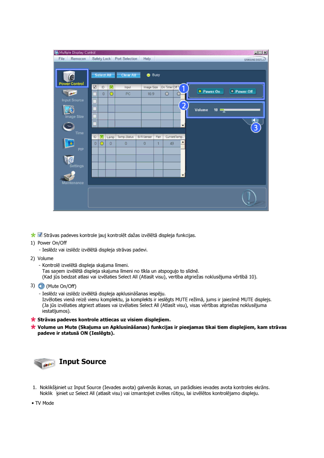 Samsung LH23PTSMBC/EN manual Input Source 