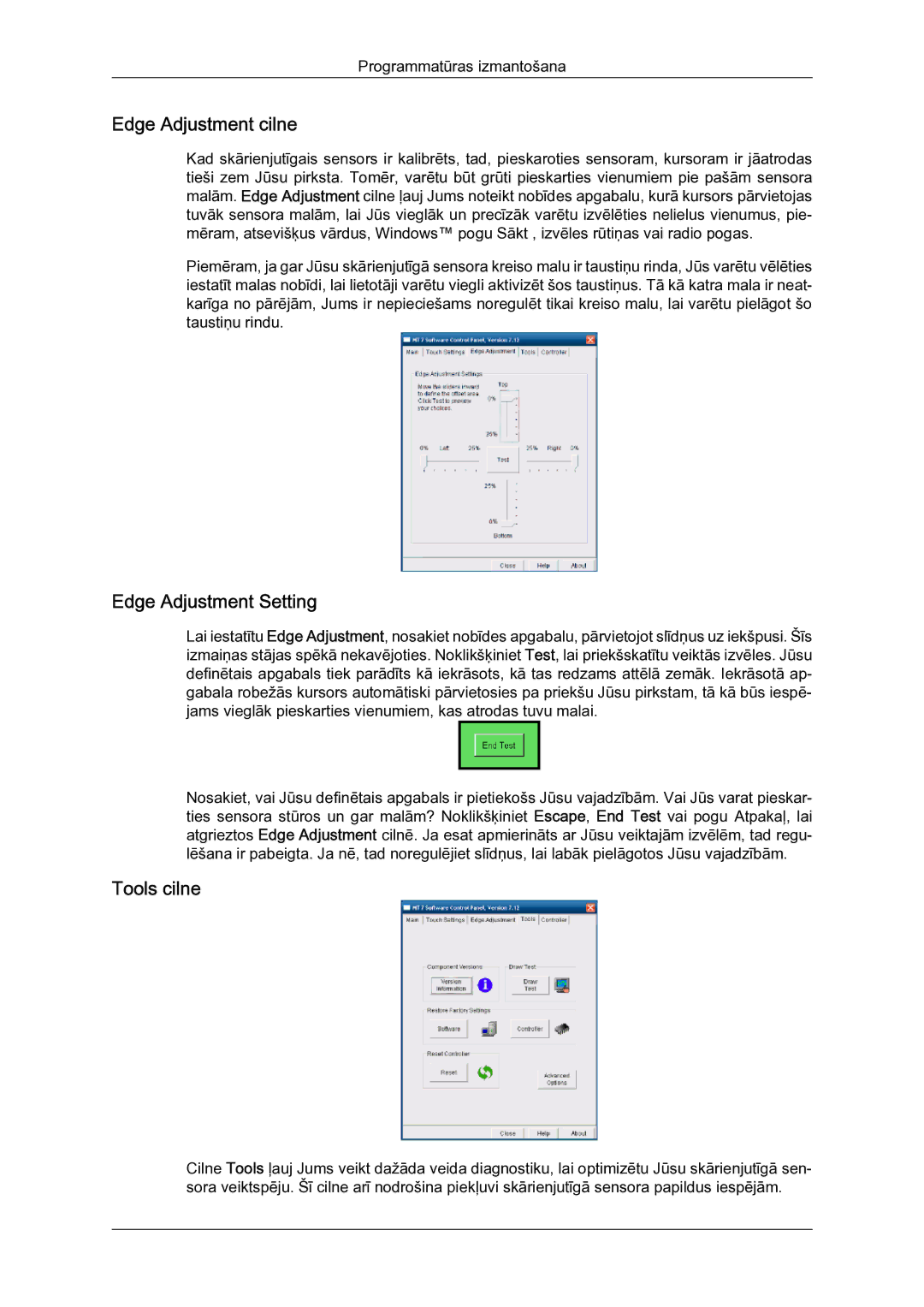 Samsung LH23PTSMBC/EN manual Edge Adjustment cilne, Edge Adjustment Setting, Tools cilne 