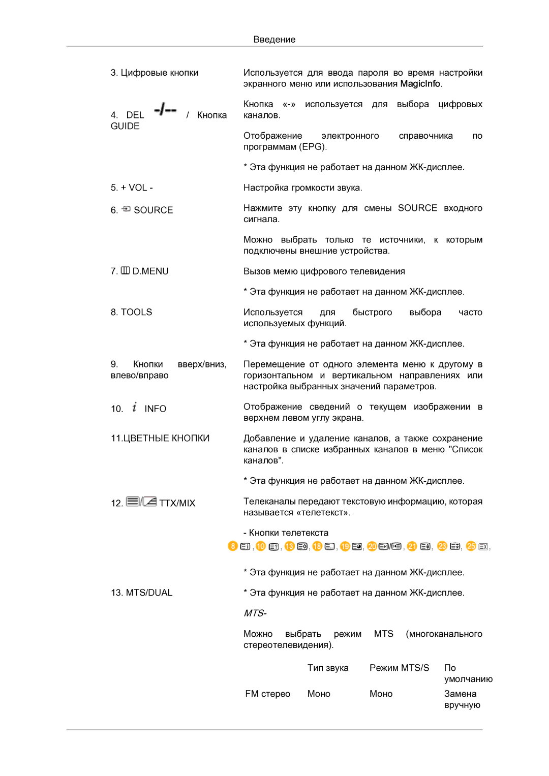 Samsung LH23PTSMBC/EN manual Mts 