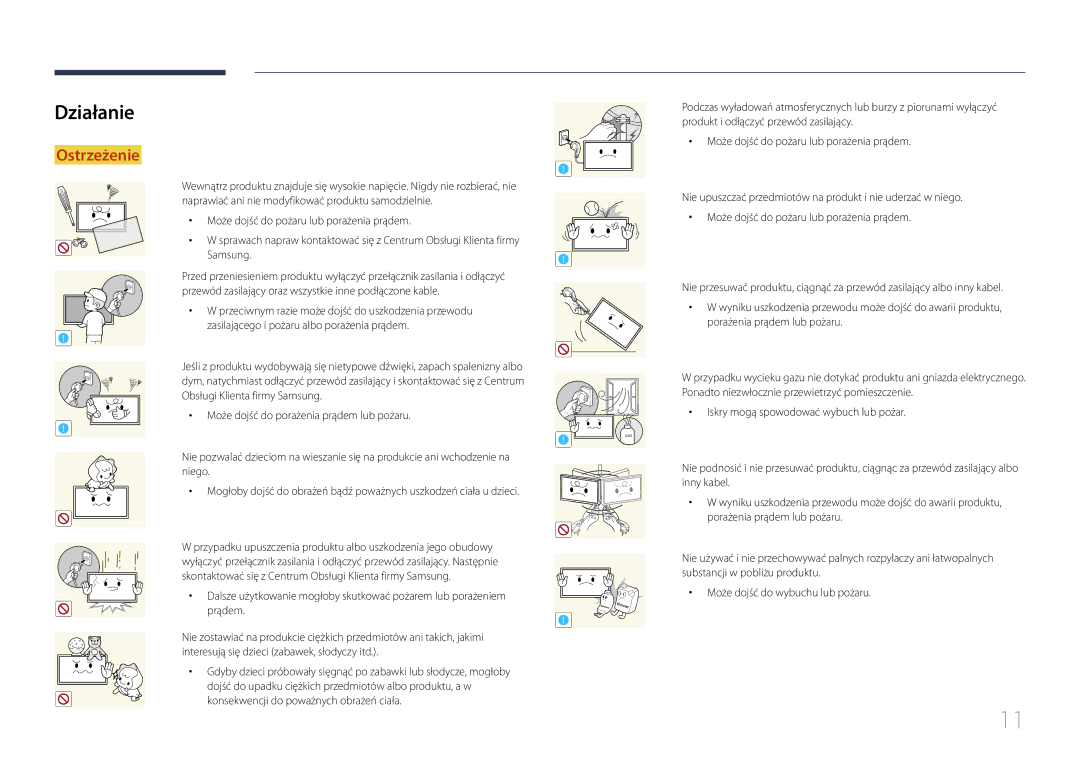 Samsung LH24OHEPKBB/EN, LH24OMEPWBC/EN manual Działanie 