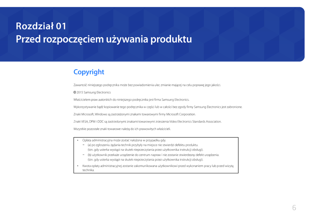 Samsung LH24OMEPWBC/EN, LH24OHEPKBB/EN manual Przed rozpoczęciem używania produktu, Copyright 