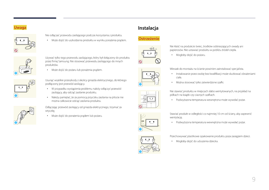 Samsung LH24OHEPKBB/EN, LH24OMEPWBC/EN manual Instalacja 