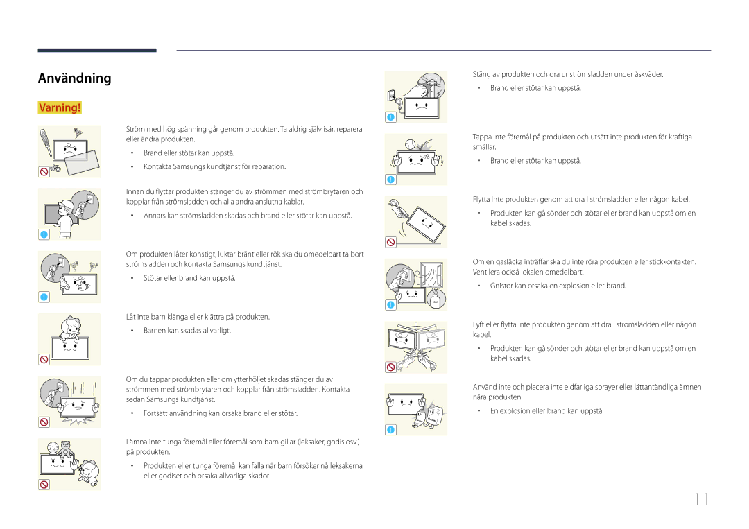 Samsung LH24OHEPKBB/EN, LH24OMEPWBC/EN manual Användning 