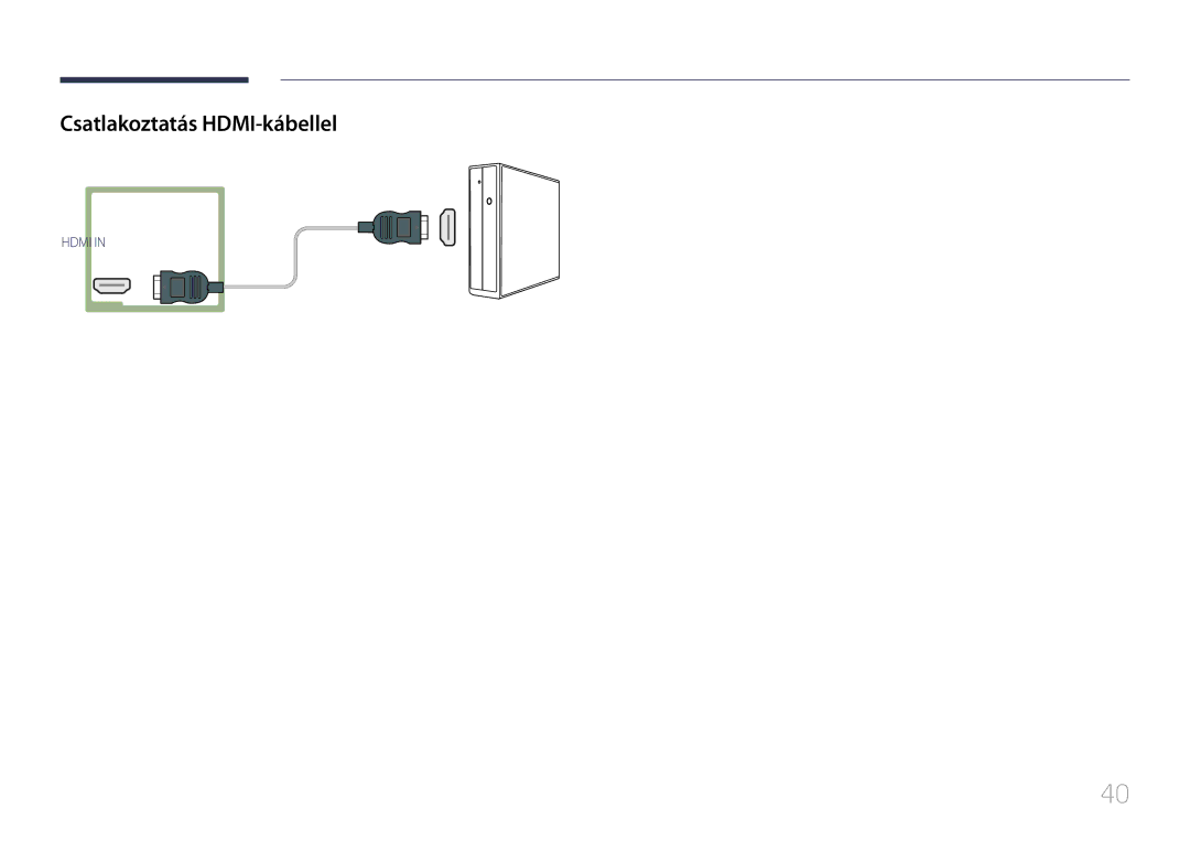 Samsung LH24OMEPWBC/EN, LH24OHEPKBB/EN manual Csatlakoztatás HDMI-kábellel 