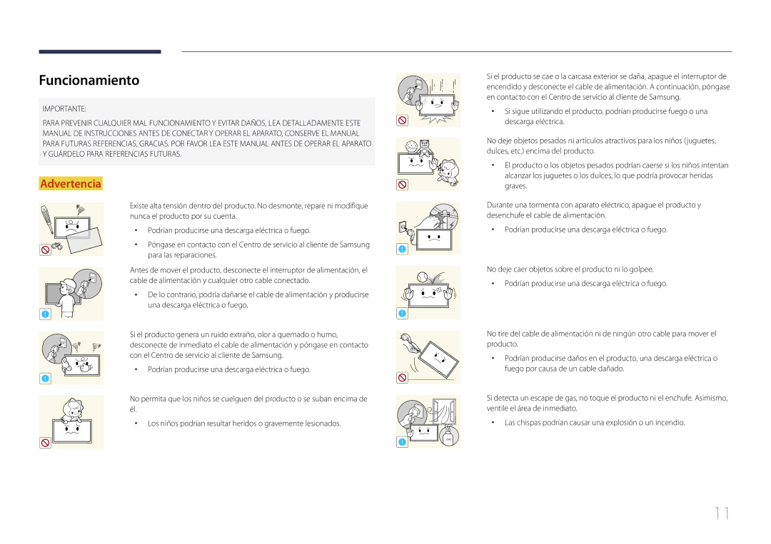 Samsung LH24OHEPKBB/EN, LH24OMEPWBC/EN manual Funcionamiento, Importante 