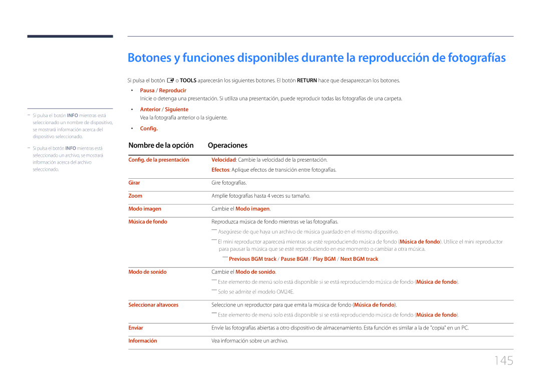 Samsung LH24OHEPKBB/EN, LH24OMEPWBC/EN manual 145 