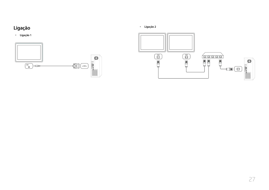 Samsung LH24OMEPWBC/EN manual Ligação 