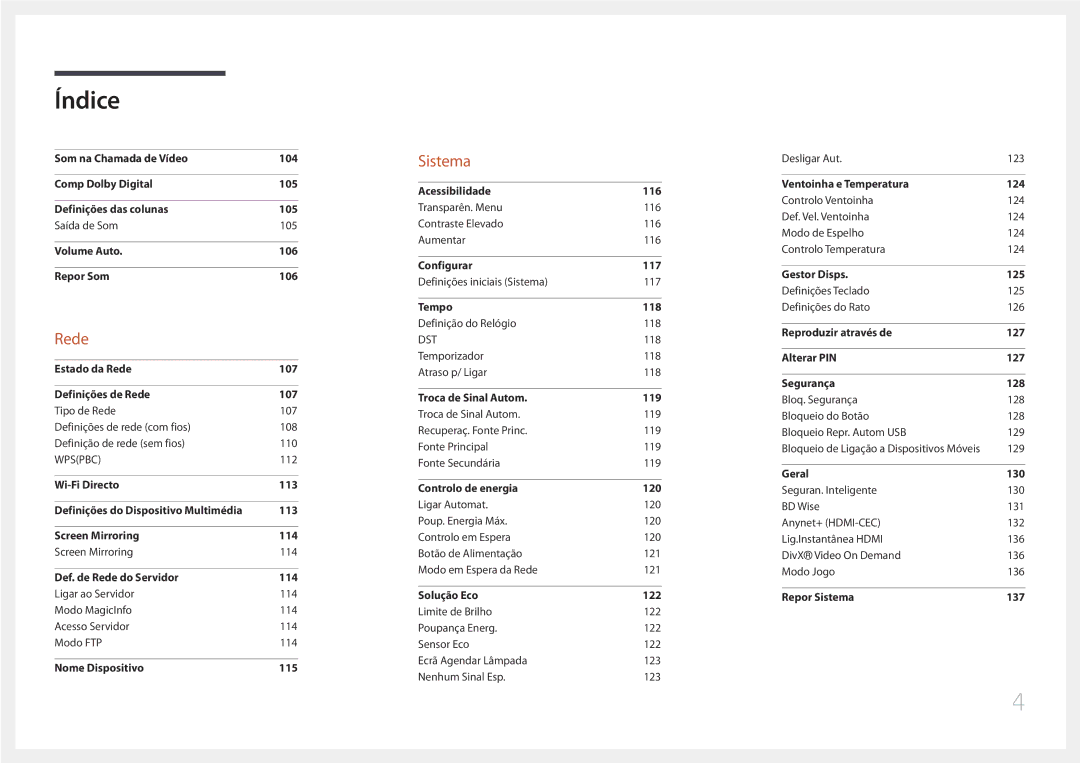 Samsung LH24OMEPWBC/EN manual Rede 