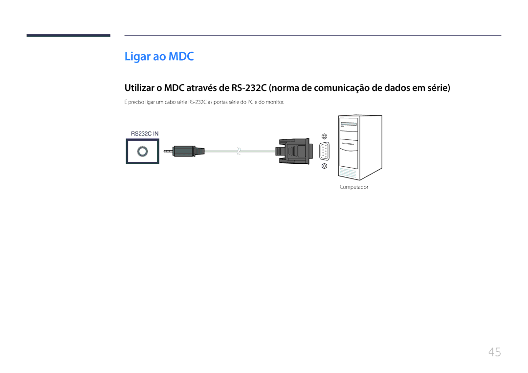 Samsung LH24OMEPWBC/EN manual Ligar ao MDC, Computador 