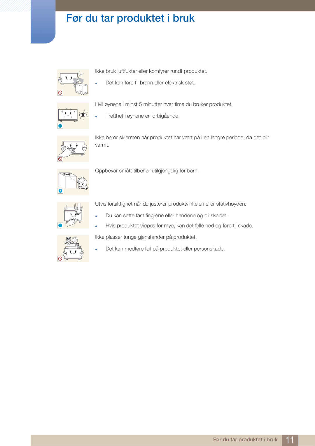 Samsung LH32ARPLBC/EN manual Før du tar produktet i bruk 