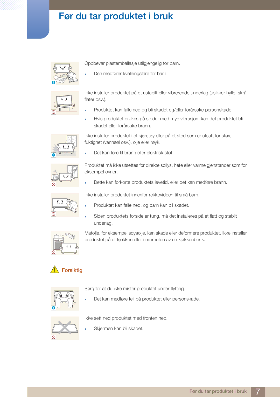 Samsung LH32ARPLBC/EN manual Det kan føre til brann eller elektrisk støt 