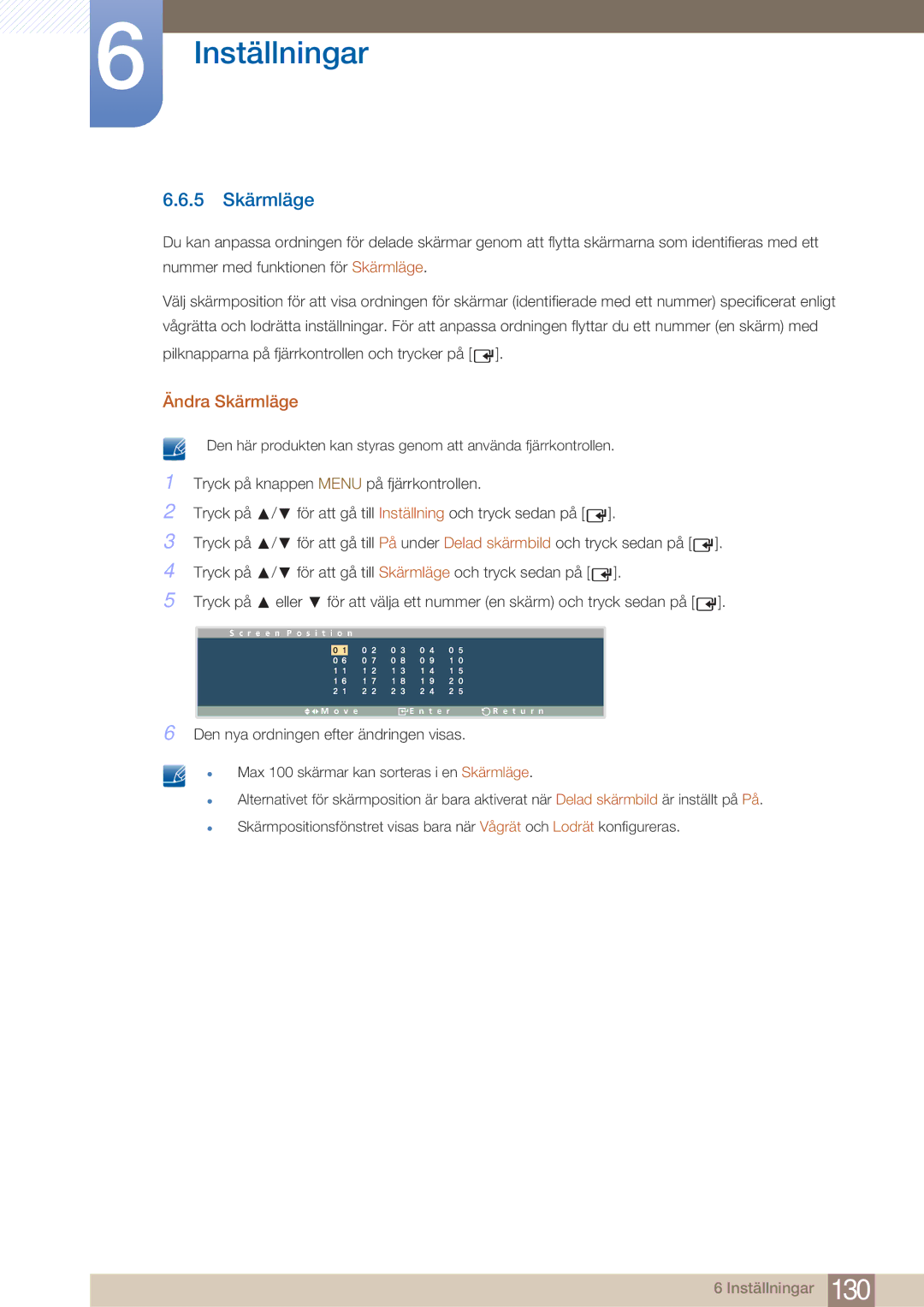 Samsung LH32ARPLBC/EN manual 5 Skärmläge, Ändra Skärmläge 