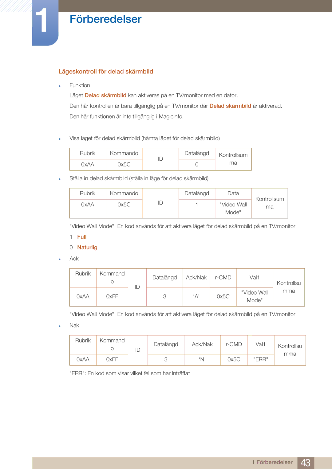 Samsung LH32ARPLBC/EN manual Lägeskontroll för delad skärmbild, Naturlig 