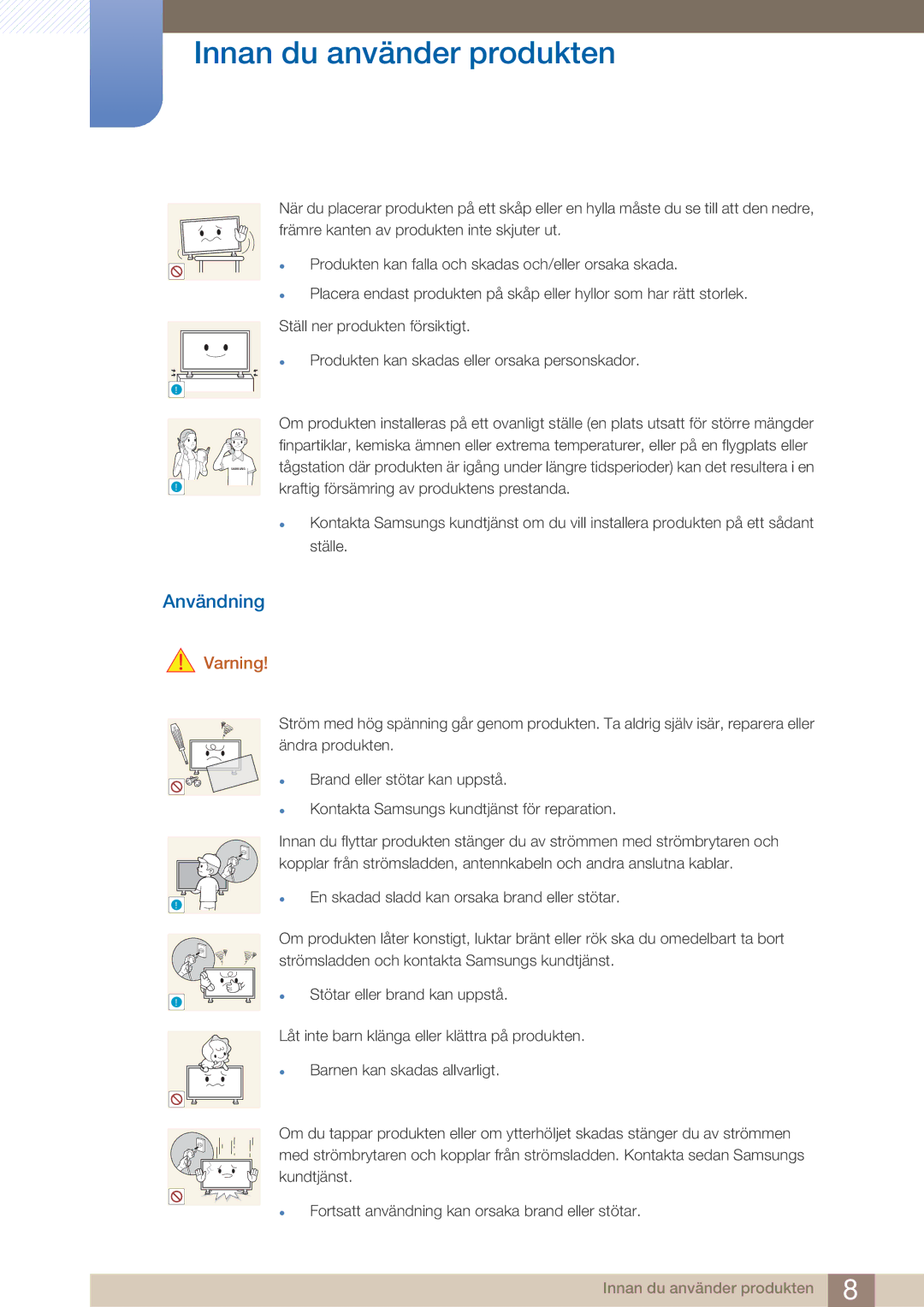 Samsung LH32ARPLBC/EN manual Användning 