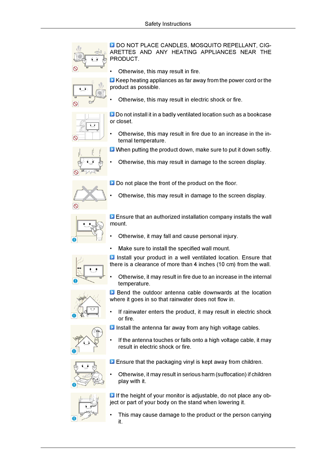 Samsung LH32CRSMBD/XJ, LH32CRTMBC/EN, LH32CRSMBC/EN, LH32CRSMBD/EN, LH32CRTMBC/XJ manual Safety Instructions 