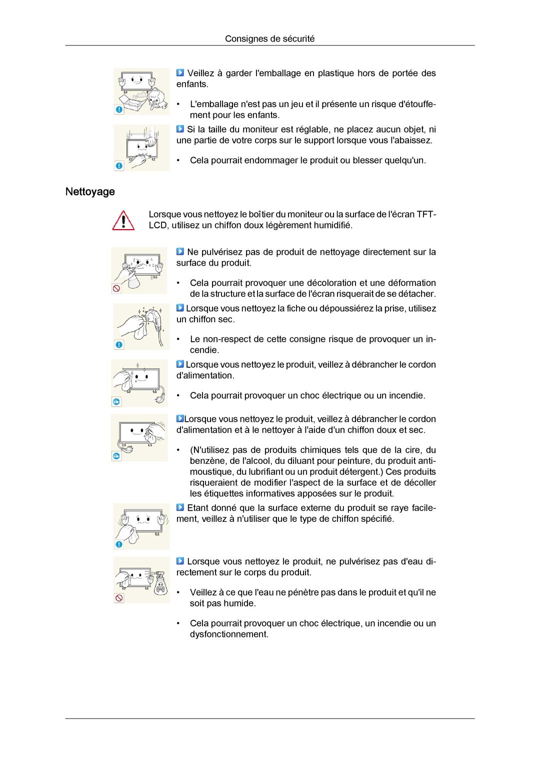 Samsung LH32CRSMBD/EN, LH32CRTMBC/EN, LH32CRSMBC/EN manual Nettoyage 