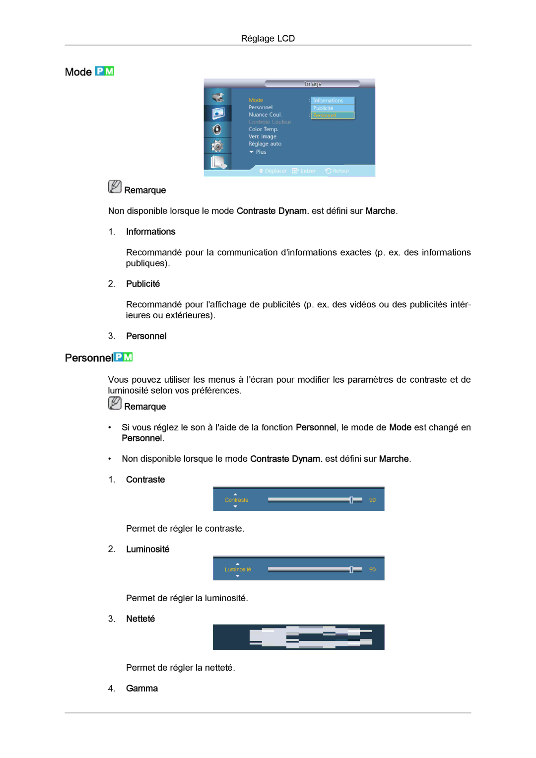 Samsung LH32CRTMBC/EN, LH32CRSMBC/EN, LH32CRSMBD/EN manual Mode, Personnel 