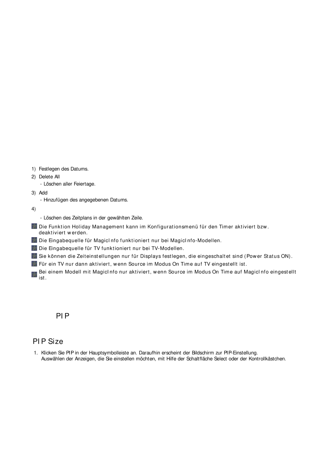 Samsung LH32CRSMBC/EN, LH32CRTMBC/EN, LH32CRSMBD/EN manual Pip, PIP Size 