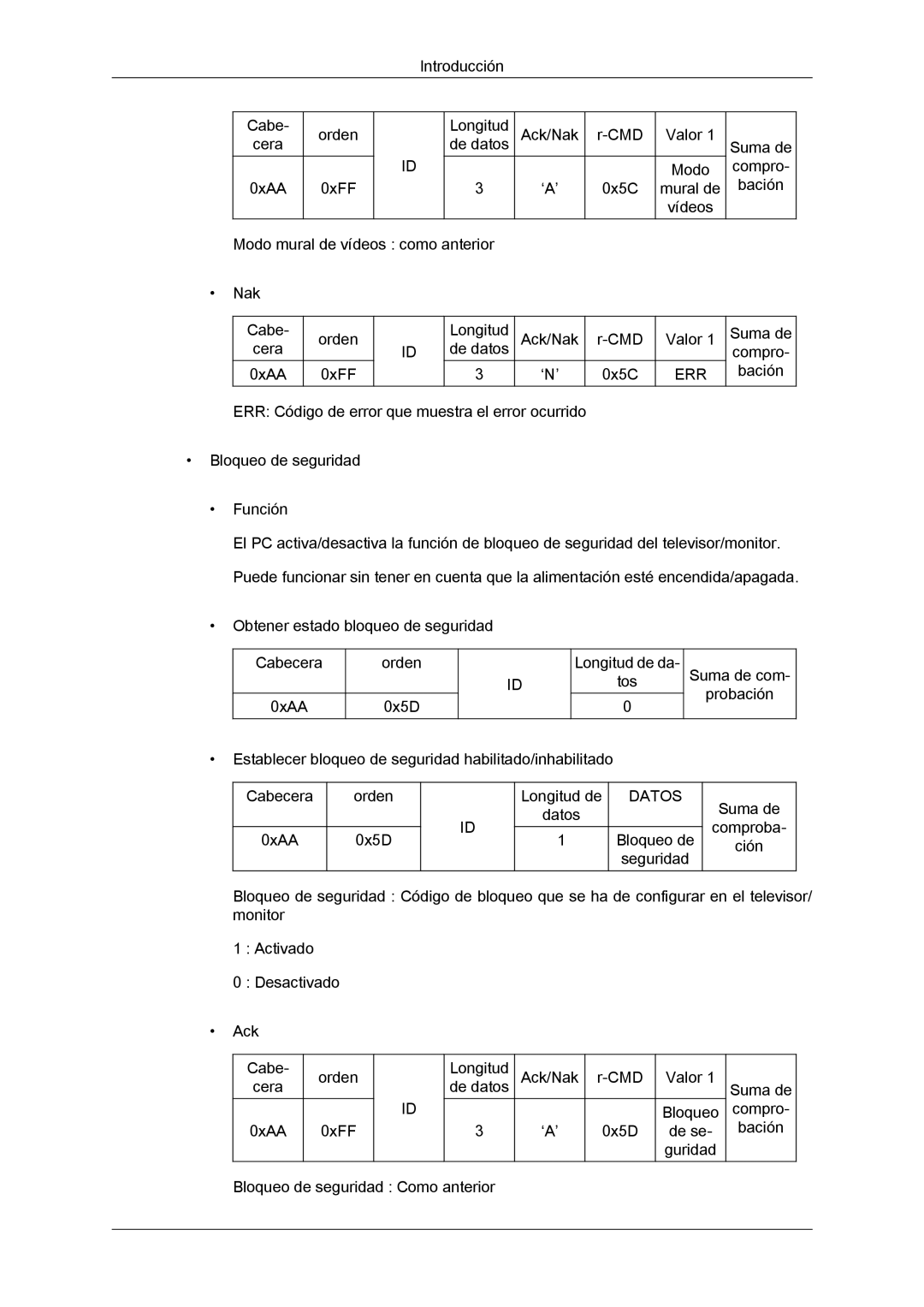 Samsung LH32CRTMBC/EN, LH32CRSMBC/EN, LH32CRSMBD/EN manual Bloqueo de 