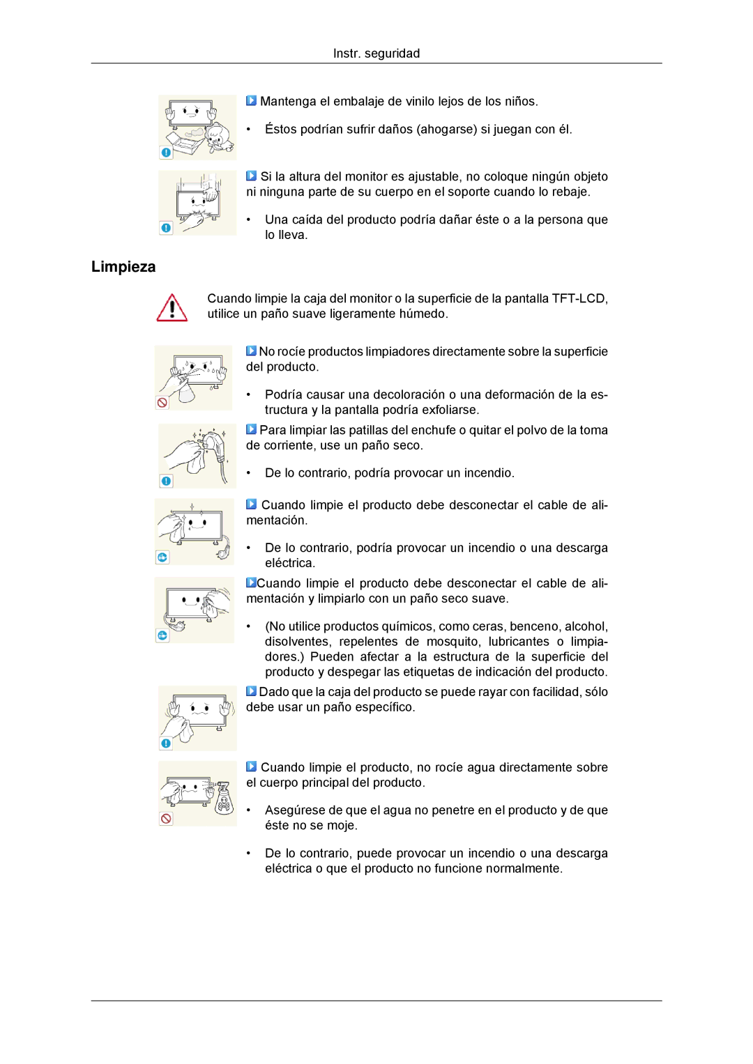 Samsung LH32CRSMBD/EN, LH32CRTMBC/EN, LH32CRSMBC/EN manual Limpieza 