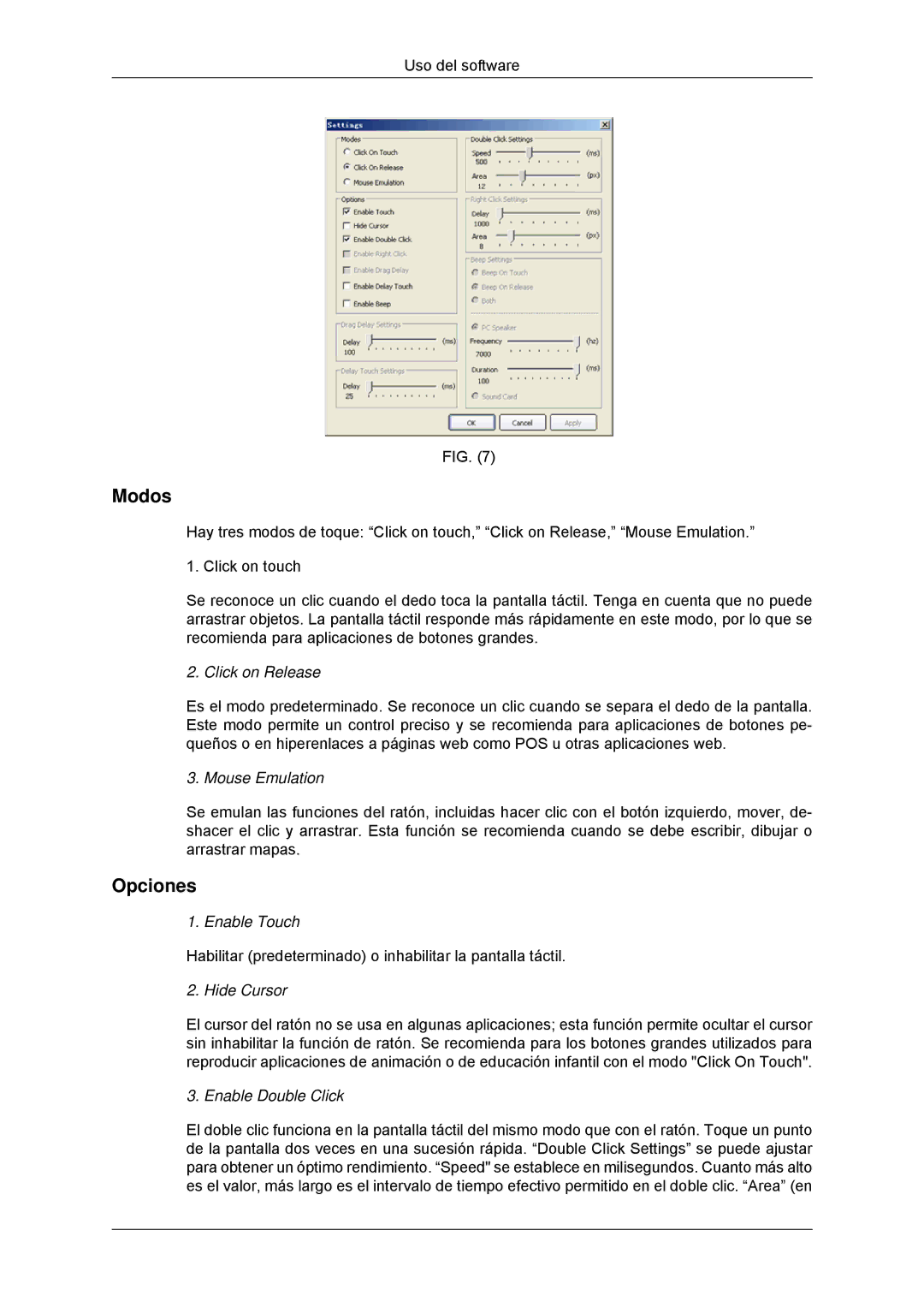 Samsung LH32CRTMBC/EN, LH32CRSMBC/EN, LH32CRSMBD/EN manual Modos, Opciones 