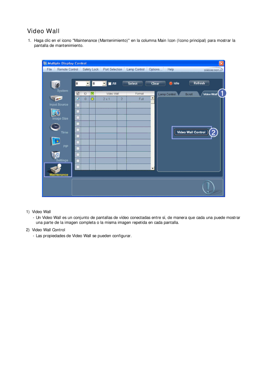 Samsung LH32CRTMBC/EN, LH32CRSMBC/EN, LH32CRSMBD/EN manual Video Wall 